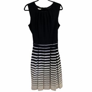 talbot black and white striped sleeveless dress